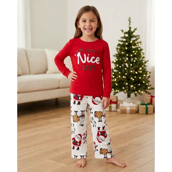 Carter's Other - Carter's Girls Size 7 Christmas Pajama Set On Santa's Nice List Red Holiday PJs
